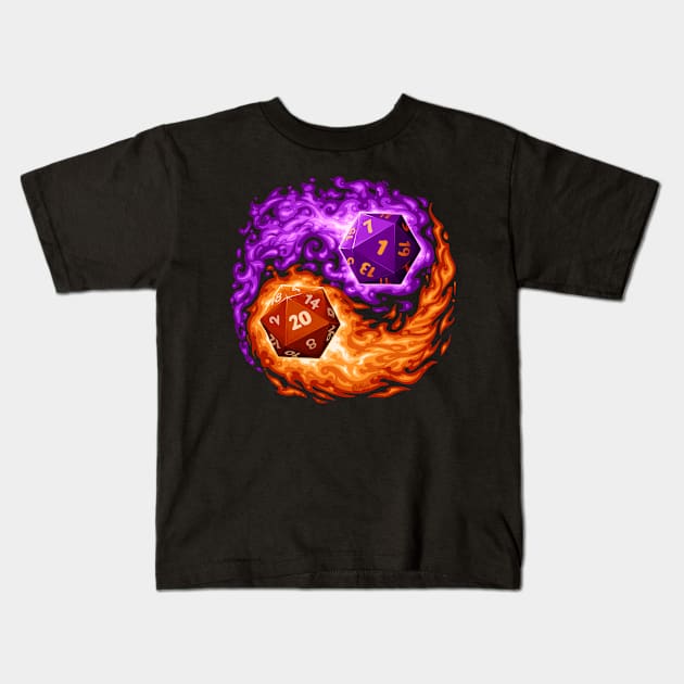 D20 Yin Yang Kids T-Shirt by RedBug01